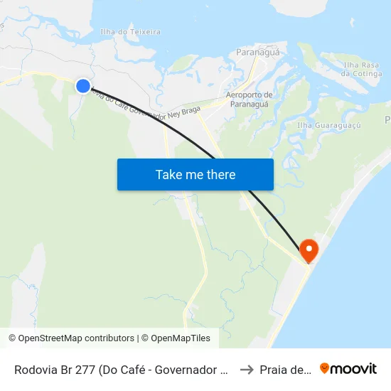 Rodovia Br 277 (Do Café - Governador Ney Braga) - Km 19 to Praia de Leste map