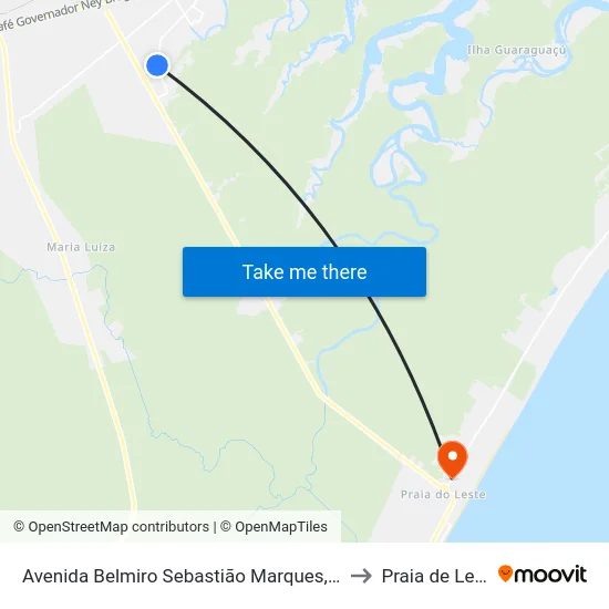 Avenida Belmiro Sebastião Marques, 3430 to Praia de Leste map