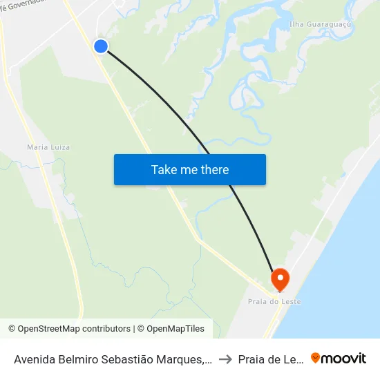 Avenida Belmiro Sebastião Marques, 2724 to Praia de Leste map