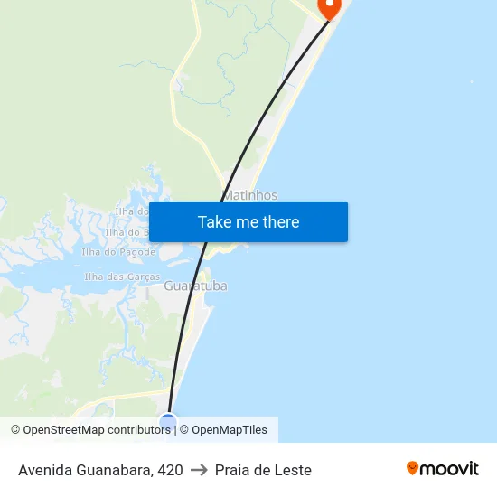 Avenida Guanabara, 420 to Praia de Leste map