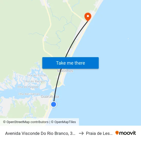 Avenida Visconde Do Rio Branco, 362 to Praia de Leste map