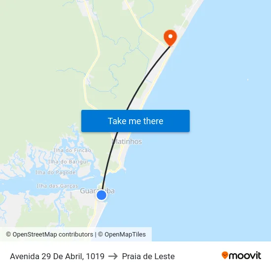 Avenida 29 De Abril, 1019 to Praia de Leste map