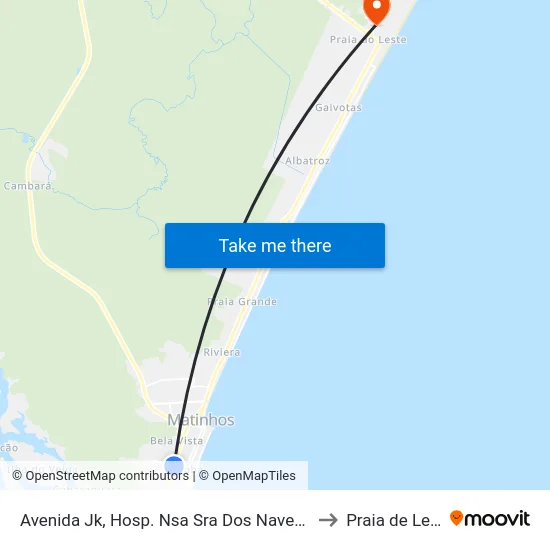 Avenida Jk, Hosp. Nsa Sra Dos Navegantes to Praia de Leste map