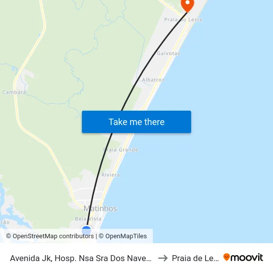 Avenida Jk, Hosp. Nsa Sra Dos Navegantes to Praia de Leste map