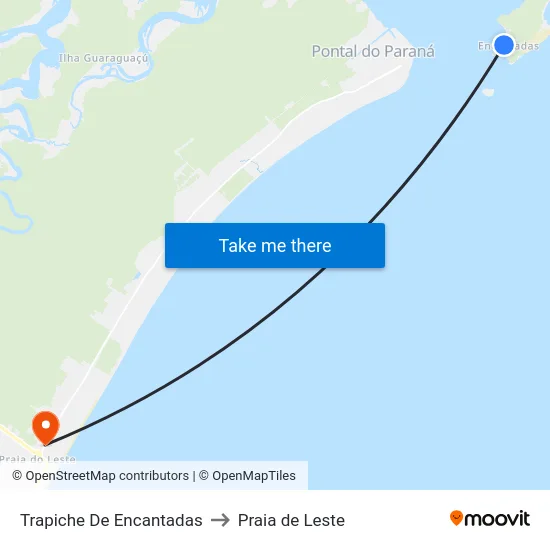 Trapiche De Encantadas to Praia de Leste map