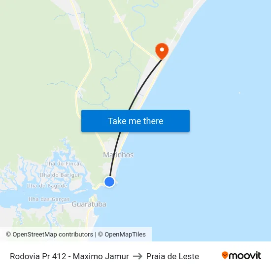 Rodovia Pr 412 - Maximo Jamur to Praia de Leste map