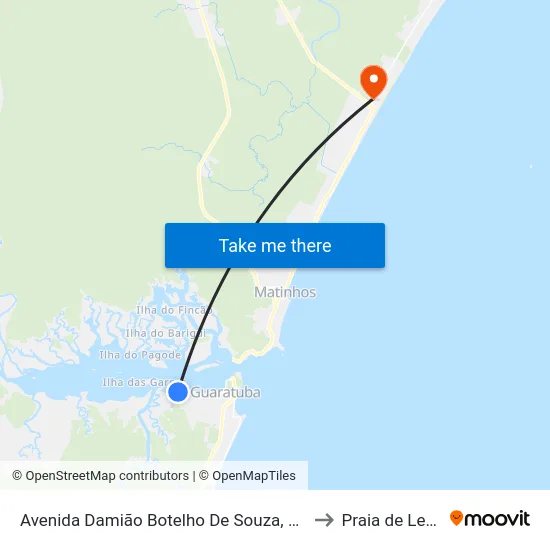 Avenida Damião Botelho De Souza, 2635 to Praia de Leste map
