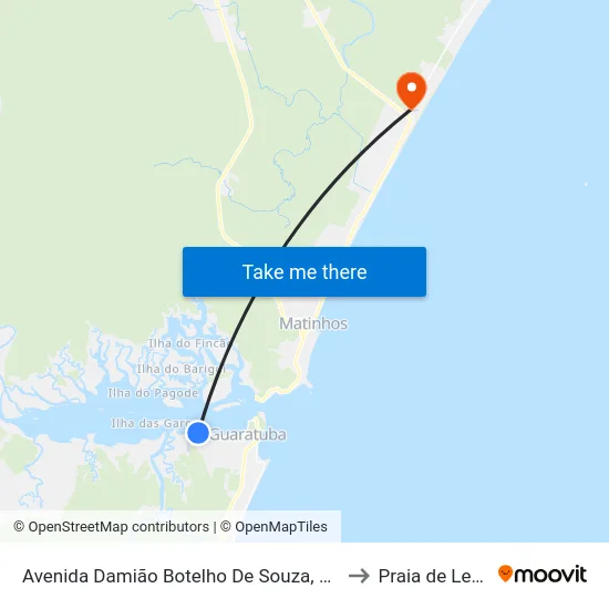 Avenida Damião Botelho De Souza, 2367 to Praia de Leste map