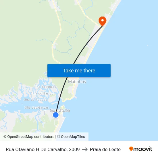 Rua Otaviano H De Carvalho, 2009 to Praia de Leste map