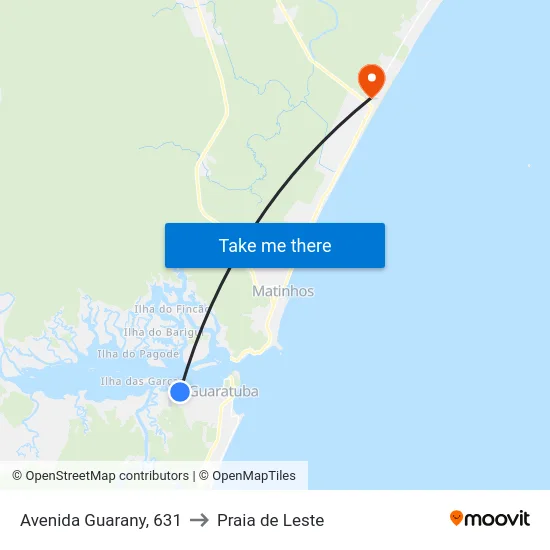 Avenida Guarany, 631 to Praia de Leste map