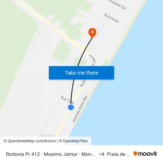 Rodovia Pr 412 - Maximo Jamur - Monções - Graciosa to Praia de Leste map