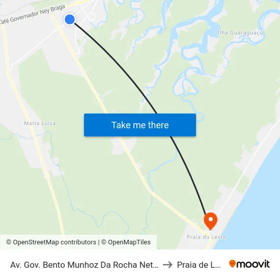 Av. Gov. Bento Munhoz Da Rocha Neto,5931 to Praia de Leste map