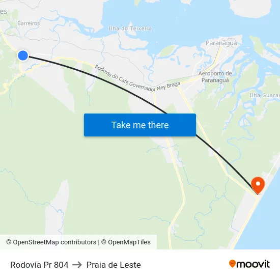 Rodovia Pr 804 to Praia de Leste map
