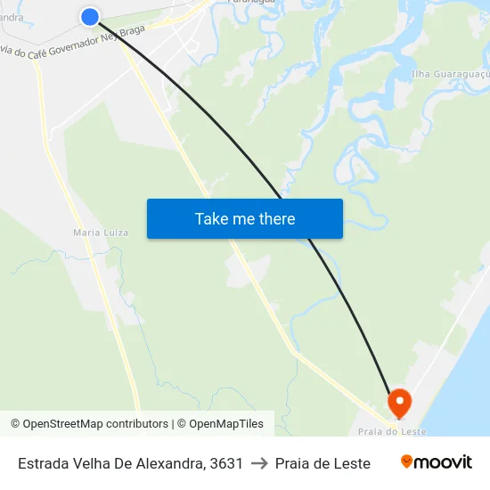 Estrada Velha De Alexandra, 3631 to Praia de Leste map