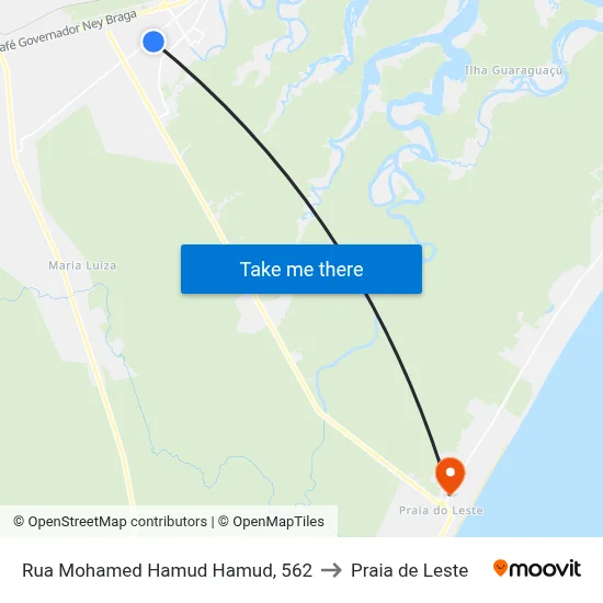 Rua Mohamed Hamud Hamud, 562 to Praia de Leste map