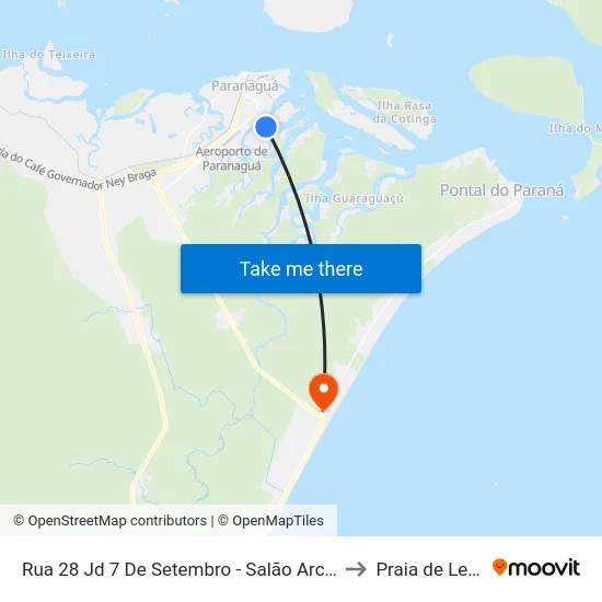 Rua 28 Jd 7 De Setembro - Salão Arco Íris to Praia de Leste map