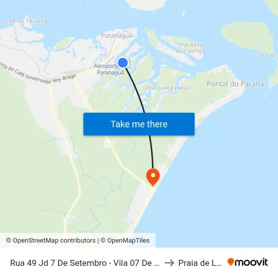 Rua 49 Jd 7 De Setembro - Vila 07 De Setembro to Praia de Leste map