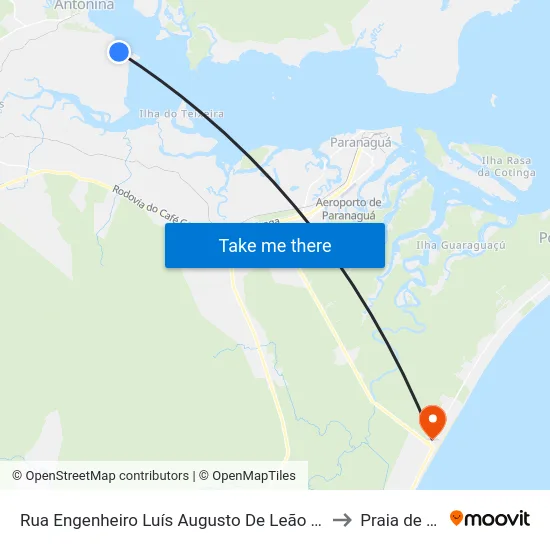 Rua Engenheiro Luís Augusto De Leão Fonseca, 1076 to Praia de Leste map