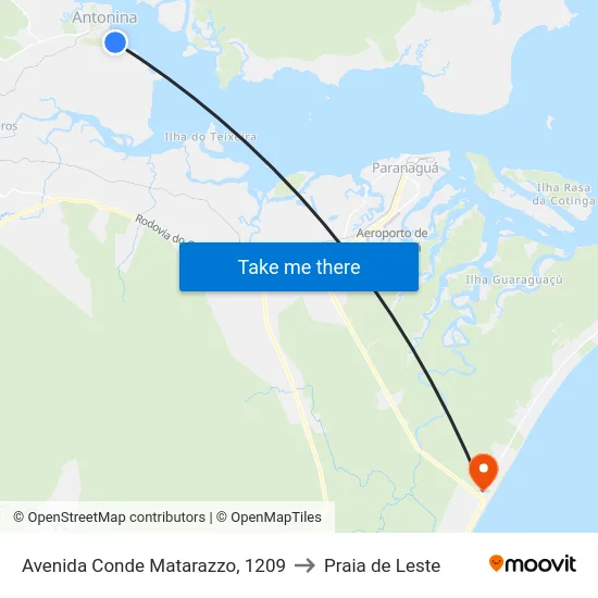 Avenida Conde Matarazzo, 1209 to Praia de Leste map