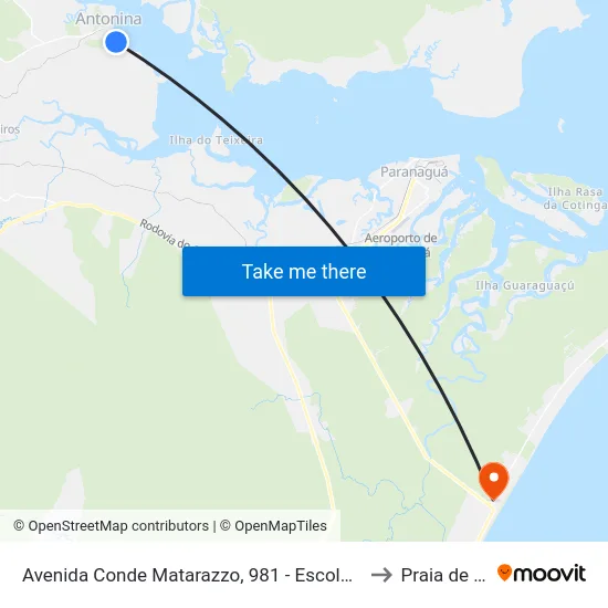 Avenida Conde Matarazzo, 981 - Escola Moysés Lupion to Praia de Leste map