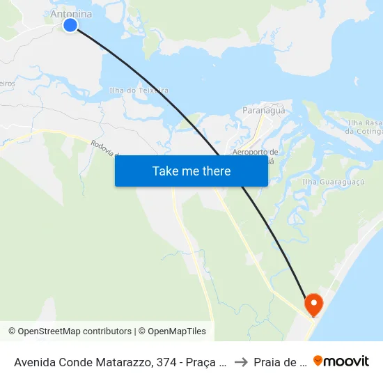 Avenida Conde Matarazzo, 374 - Praça  Setembrino Alves to Praia de Leste map