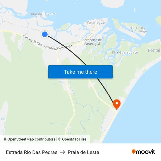 Estrada Rio Das Pedras to Praia de Leste map