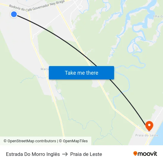 Estrada Do Morro Inglês to Praia de Leste map