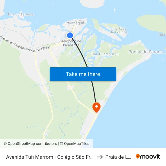 Avenida Tufi Marrom - Colégio São Francisco to Praia de Leste map