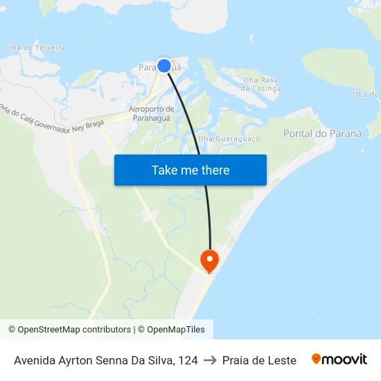 Avenida Ayrton Senna Da Silva, 124 to Praia de Leste map