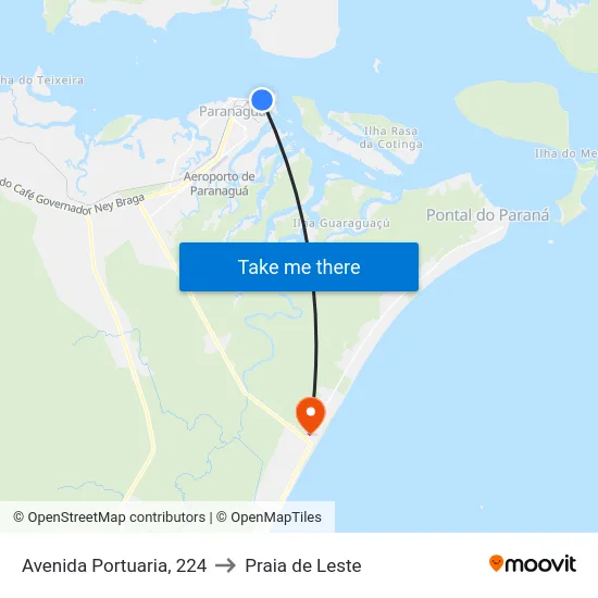 Avenida Portuaria, 224 to Praia de Leste map