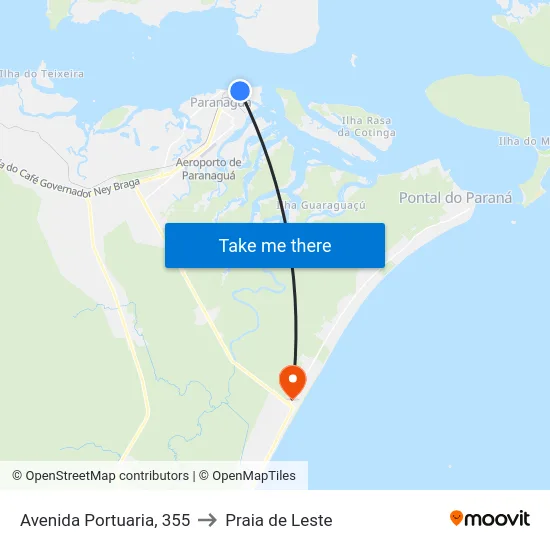 Avenida Portuaria, 355 to Praia de Leste map