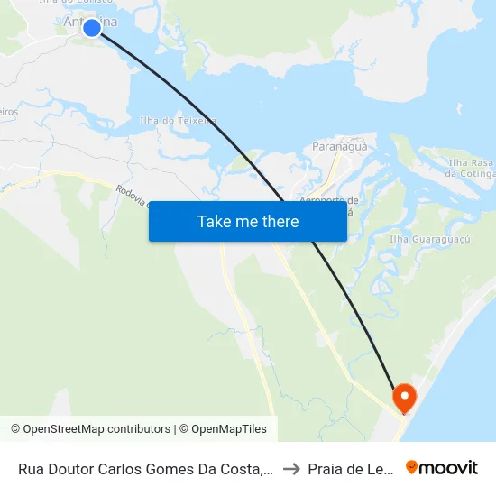 Rua Doutor Carlos Gomes Da Costa, 184 to Praia de Leste map