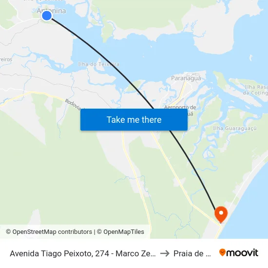 Avenida Tiago Peixoto, 274 - Marco Zero Graciosa to Praia de Leste map