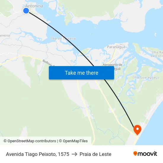 Avenida Tiago Peixoto, 1575 to Praia de Leste map