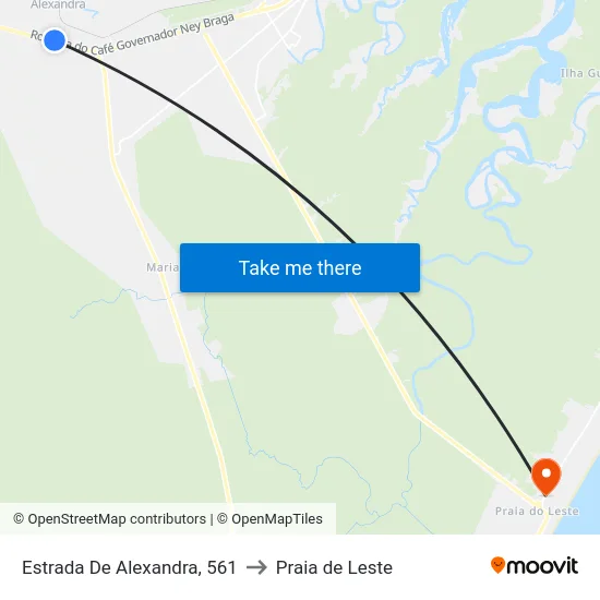 Estrada De Alexandra, 561 to Praia de Leste map