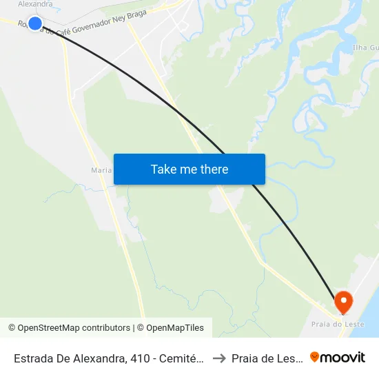 Estrada De Alexandra, 410 - Cemitério to Praia de Leste map