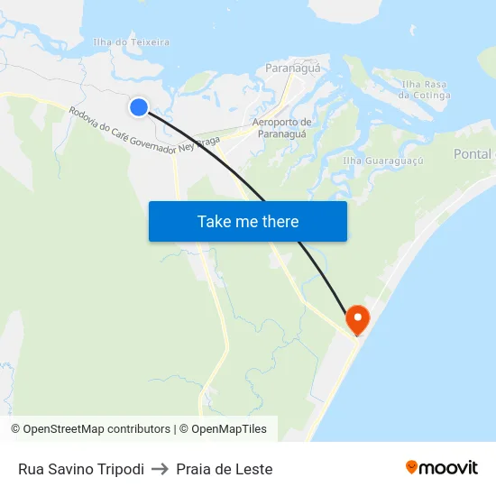 Rua Savino Tripodi to Praia de Leste map