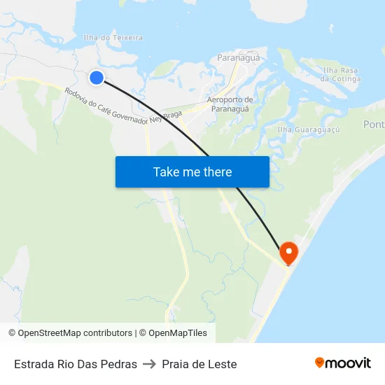 Estrada Rio Das Pedras to Praia de Leste map