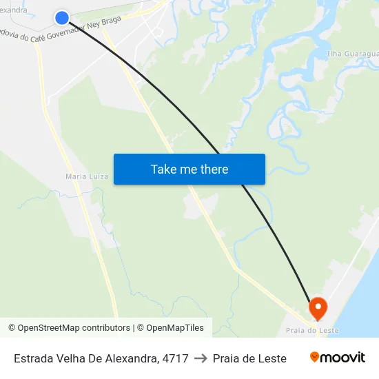 Estrada Velha De Alexandra, 4717 to Praia de Leste map