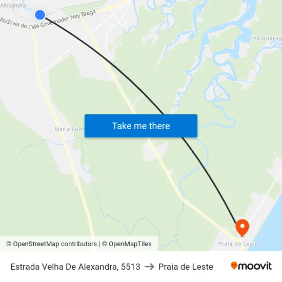 Estrada Velha De Alexandra, 5513 to Praia de Leste map