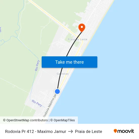Rodovia Pr 412 - Maximo Jamur to Praia de Leste map