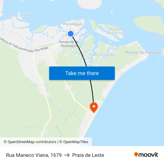 Rua Maneco Viana, 1679 to Praia de Leste map