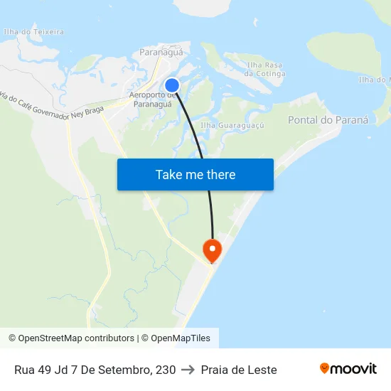 Rua 49 Jd 7 De Setembro, 230 to Praia de Leste map