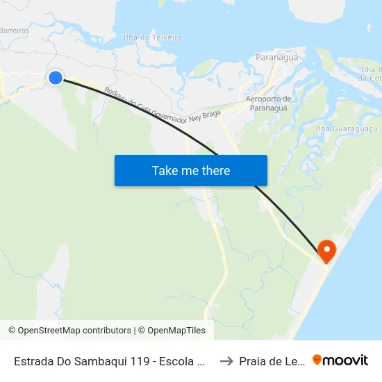 Estrada Do Sambaqui 119 - Escola Martha to Praia de Leste map
