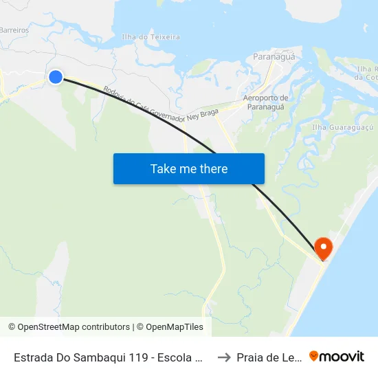Estrada Do Sambaqui 119 - Escola Martha to Praia de Leste map