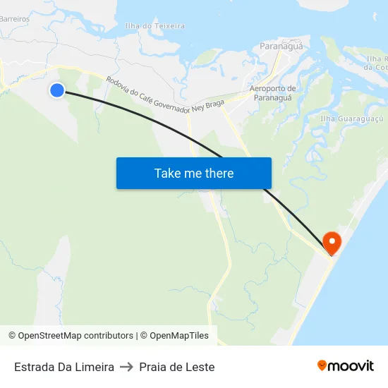 Estrada Da Limeira to Praia de Leste map