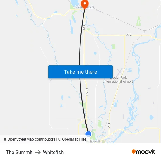 The Summit to Whitefish map