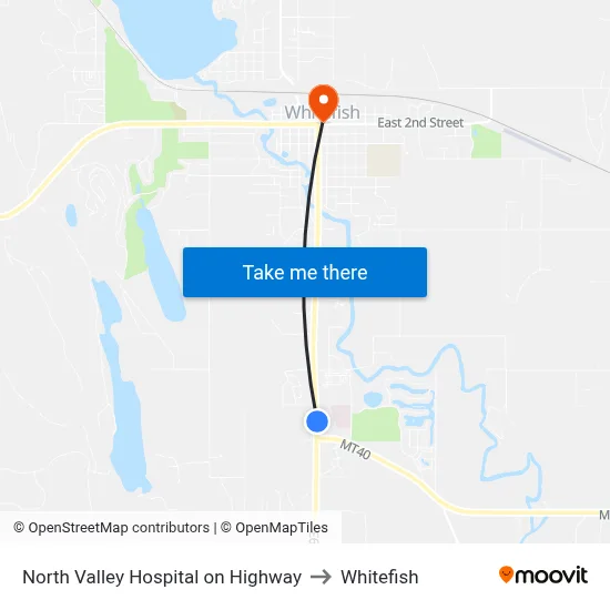 North Valley Hospital on Highway to Whitefish map