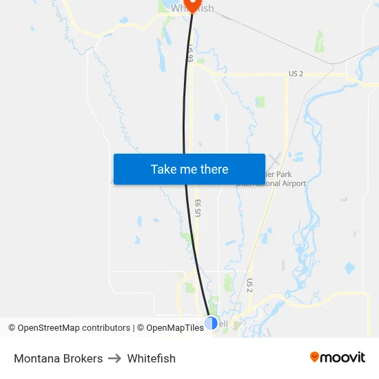 Montana Brokers to Whitefish map