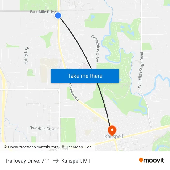 Parkway Drive, 711 to Kalispell, MT map